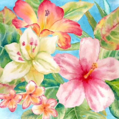 Picture of TROPICAL ISLAND FLORALS SQUARE
