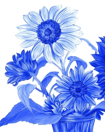 Picture of CHINA SUNFLOWERS BLUE II 