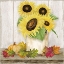 Picture of FALL SUNFLOWERS I