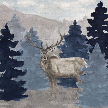 Picture of BLUE CLIFF MOUNTAINS SCENE III-ELK