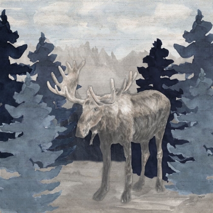 Picture of BLUE CLIFF MOUNTAINS SCENE IV-MOOSE