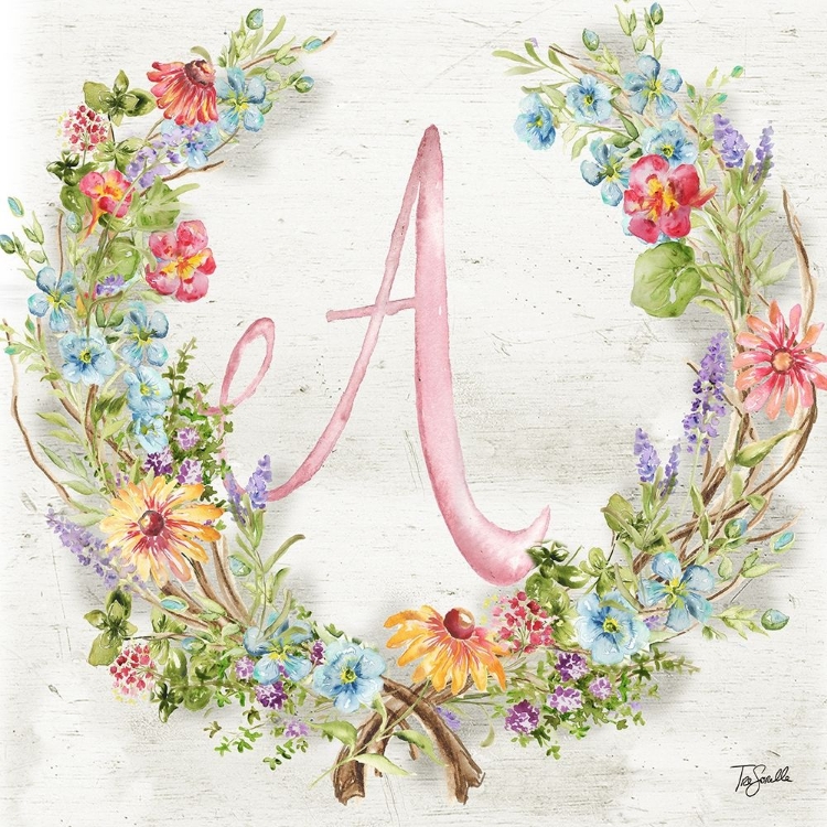 Picture of HERB BLOSSOM WREATH MONOGRAM A