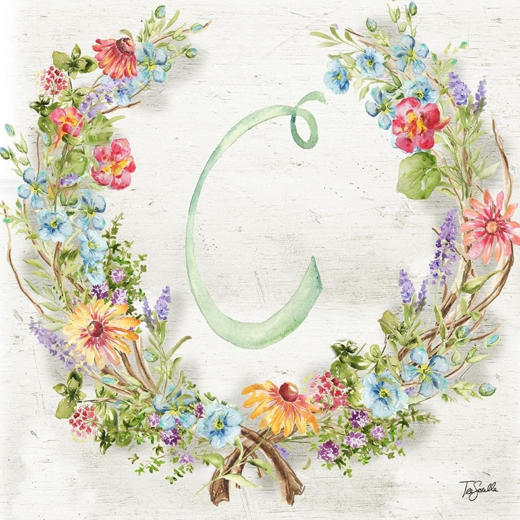 Picture of HERB BLOSSOM WREATH MONOGRAM C