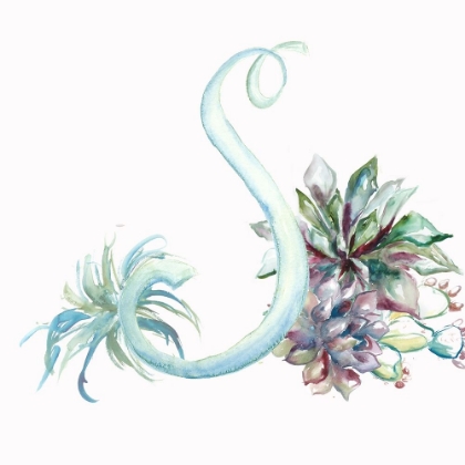 Picture of WATERCOLOR SUCCULENT MONOGRAM S