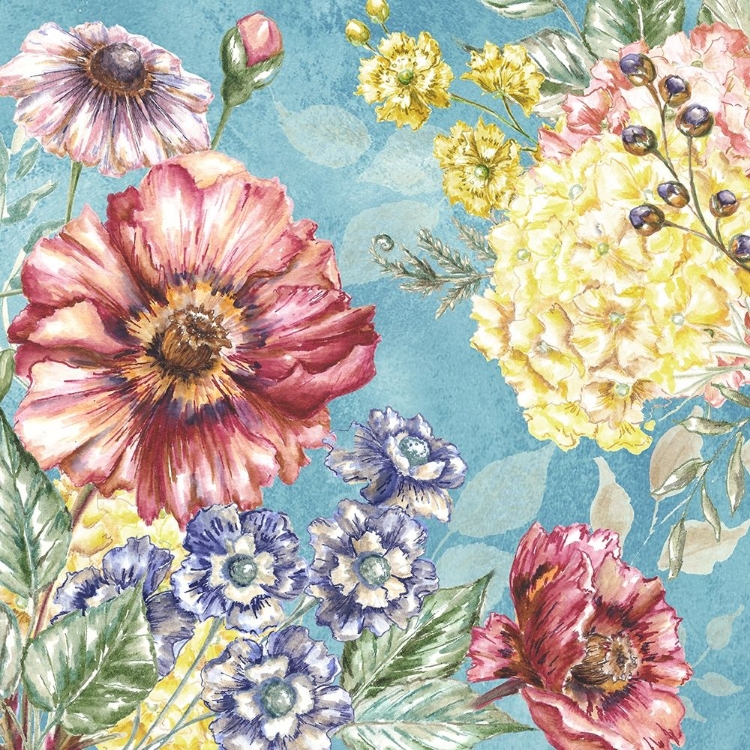Picture of WILDFLOWER MEDLEY SQUARE BLUE I