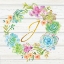 Picture of SWEET SUCCULENTS WREATH MONOGRAM J GOLD