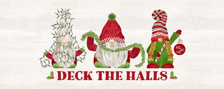 Picture of GNOME FOR CHRISTMAS SENTIMENT PANEL I-DECK THE HALLS