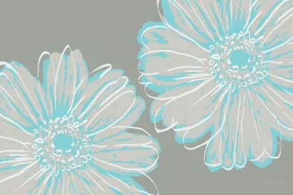 Picture of FLOWER POP SKETCH II-BLUE AND TAUPE
