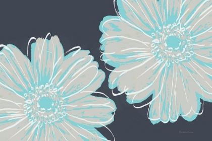 Picture of FLOWER POP SKETCH VI-DARK BLUE BG