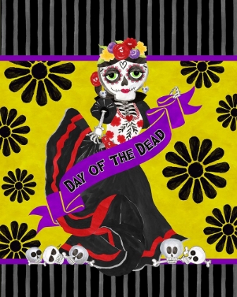 Picture of DAY OF THE DEAD PORTRAIT IX-WOMAN WITH BANNER