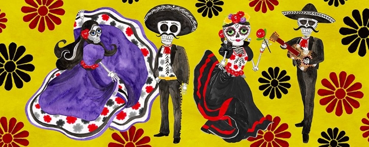 Picture of DAY OF THE DEAD PANEL II-SUGAR SKULL COUPLE