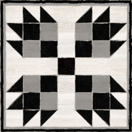 Picture of BLACK  AND WHITE QUILT BLOCK VII
