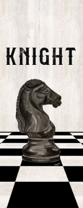 Picture of RATHER BE PLAYING CHESS PIECES BLACK PANEL III-KNIGHT