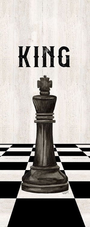 Picture of RATHER BE PLAYING CHESS PIECES BLACK PANEL V-KING