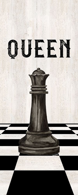 Picture of RATHER BE PLAYING CHESS PIECES BLACK PANEL VI-QUEEN