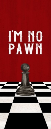 Picture of RATHER BE PLAYING CHESS BLACK ON RED PANEL III-NO PAWN