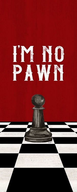 Picture of RATHER BE PLAYING CHESS BLACK ON RED PANEL III-NO PAWN