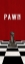 Picture of RATHER BE PLAYING CHESS PIECES BLACK ON RED PANEL I-PAWN