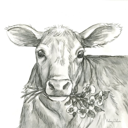 Picture of WATERCOLOR  PENCIL FARM VIII-COW 2