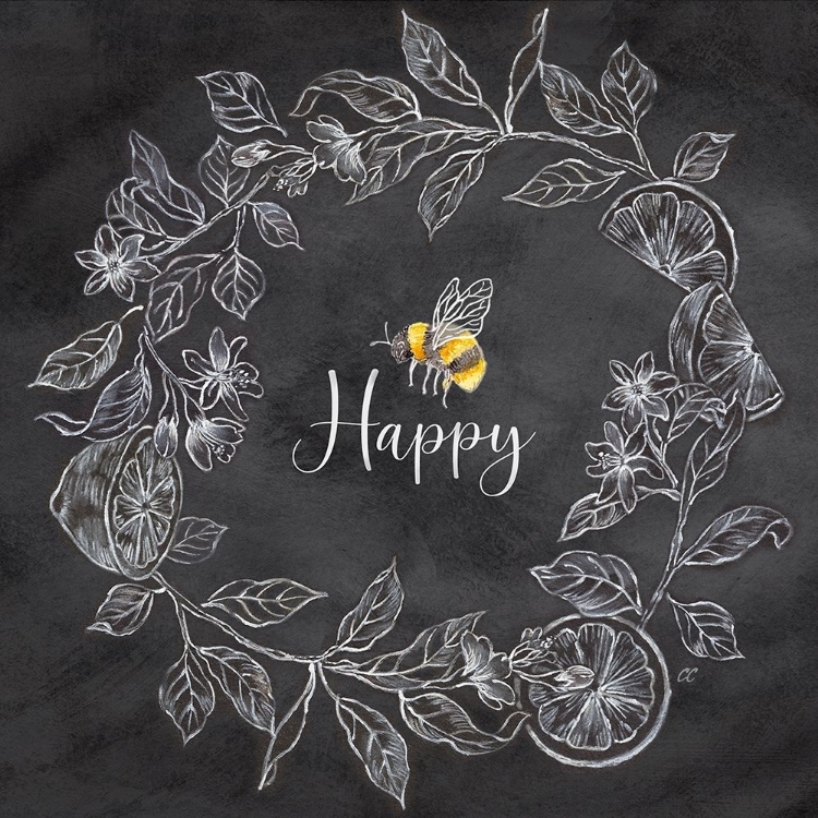 Picture of BEE  SENTIMENT WREATH BLACK I-HAPPY