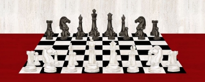 Picture of RATHER  BE PLAYING CHESS BOARD PANEL RED