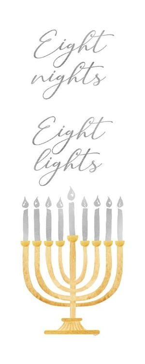 Picture of HANUKKAH LIGHTS VERTICAL I-8 NIGHTS 8 LIGHTS