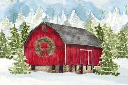 Picture of CHRISTMAS BARN LANDSCAPE I