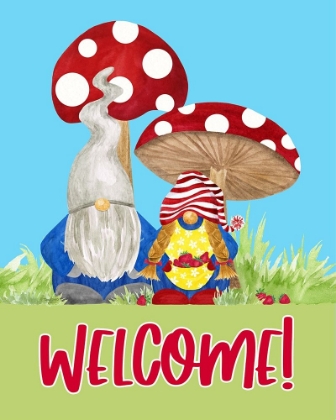 Picture of GARDENING GNOMES SENTIMENT PORTRAIT III-WELCOME GNOMES