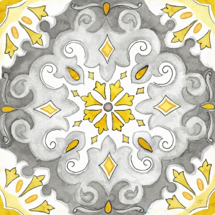 Picture of JEWEL MEDALLION YELLOW GRAY I