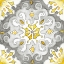 Picture of JEWEL MEDALLION YELLOW GRAY I