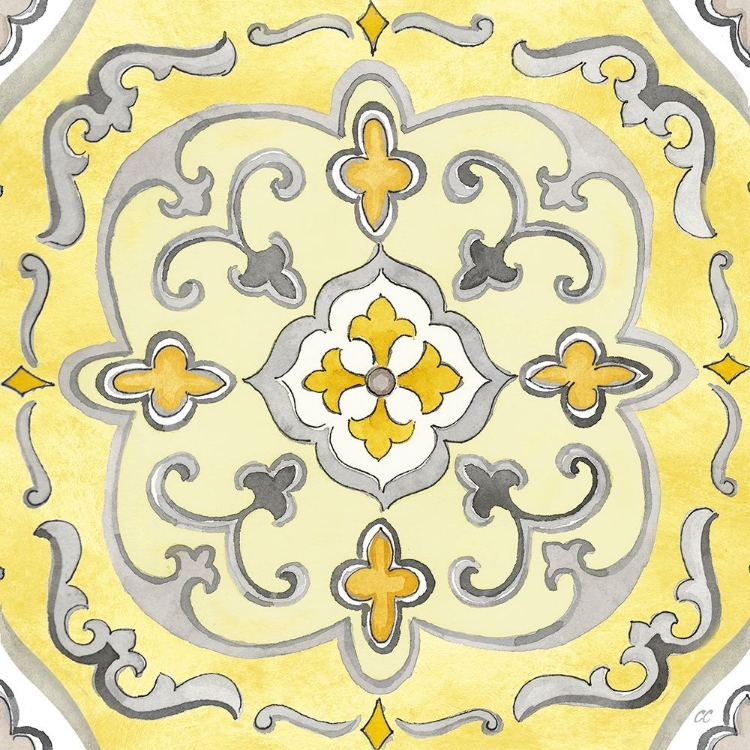 Picture of JEWEL MEDALLION YELLOW GRAY II