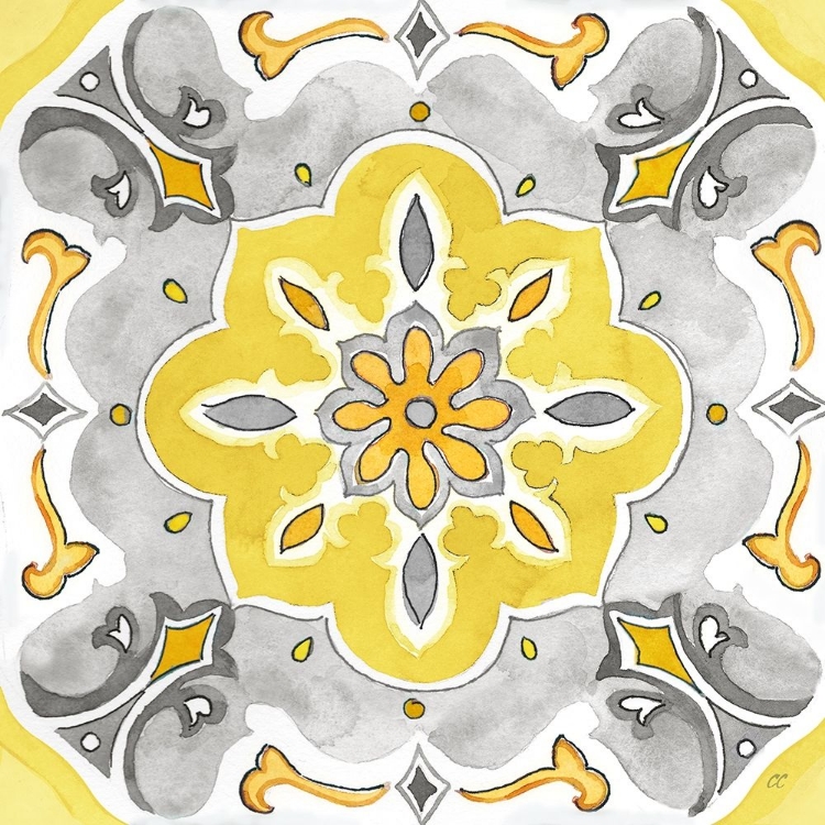 Picture of JEWEL MEDALLION YELLOW GRAY III