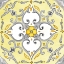 Picture of JEWEL MEDALLION YELLOW GRAY IV