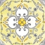Picture of JEWEL MEDALLION YELLOW GRAY IV