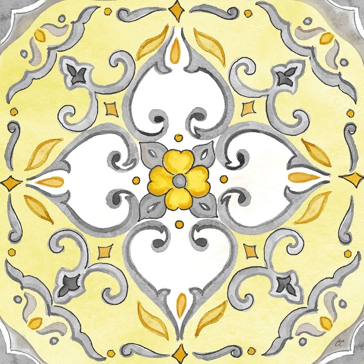 Picture of JEWEL MEDALLION YELLOW GRAY IV