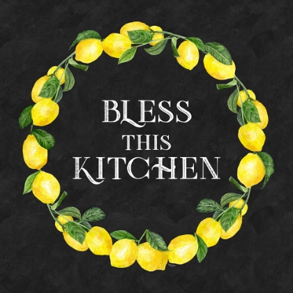 Picture of LIVE WITH ZEST WREATH SENTIMENT I-BLESS THIS KITCHEN