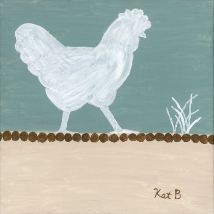 Picture of OUT  TO PASTURE IV-WHITE CHICKEN