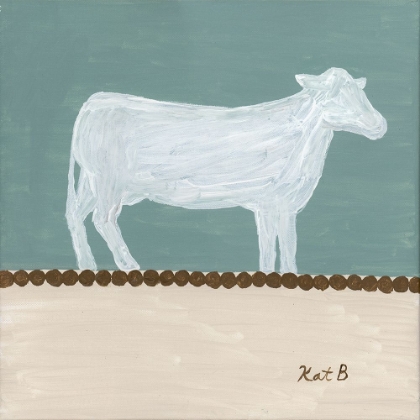 Picture of OUT  TO PASTURE V-WHITE COW