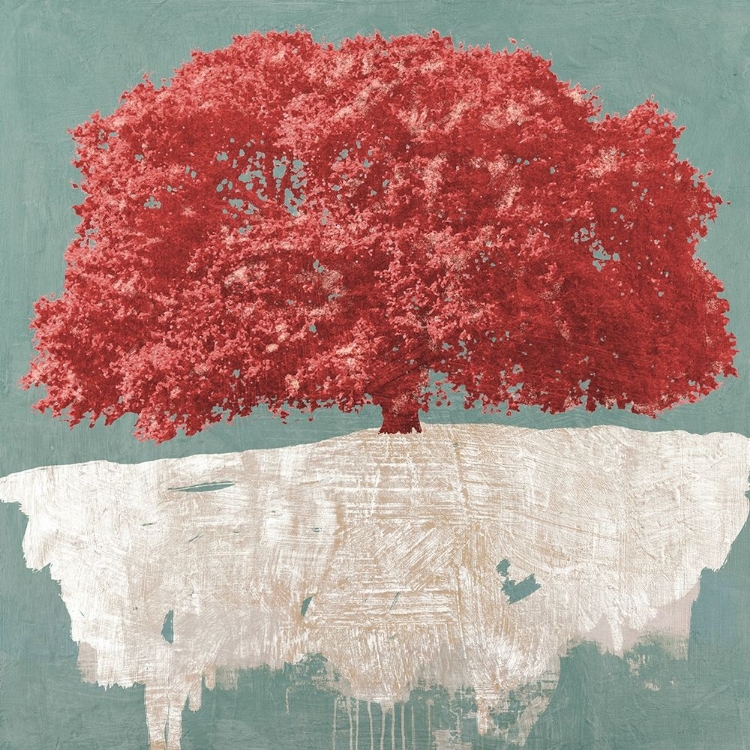 Picture of RED TREE ON AQUA