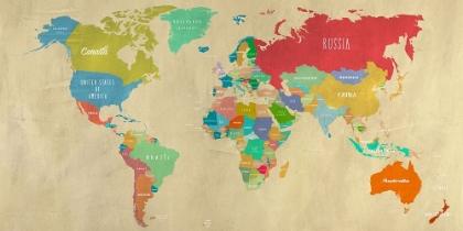 Picture of MODERN MAP OF THE WORLD  - DETAIL