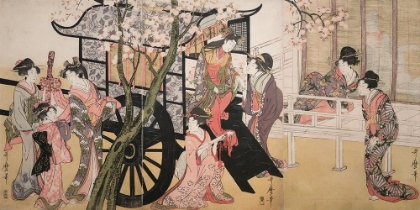 Picture of COURTESANS ADMIRING CHERRY BLOSSOMS