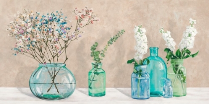 Picture of FLORAL SETTING WITH GLASS VASES