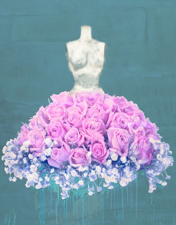 Picture of DRESSED IN FLOWERS II - OCEAN BLUE