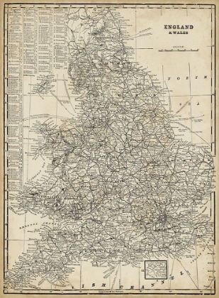 Picture of CUSTOM ANTIQUE MAP OF ENGLAND