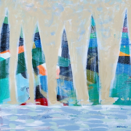 Picture of DOZEN COLORFUL BOATS SQUARE I