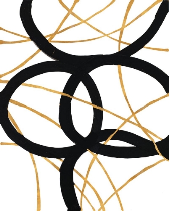 Picture of BLACK AND GOLD STROKE I