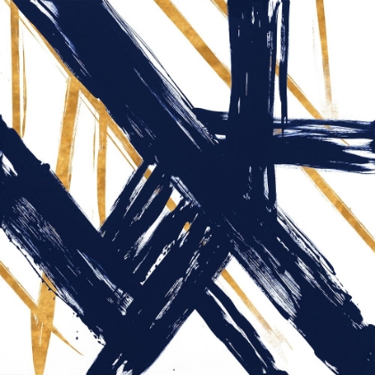 Picture of NAVY WITH GOLD STROKES III