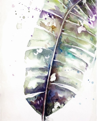 Picture of WATERCOLOR PLANTAIN LEAVES WITH PURPLE II