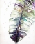 Picture of WATERCOLOR PLANTAIN LEAVES WITH PURPLE II