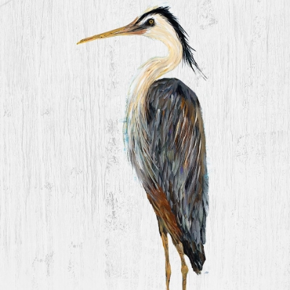 Picture of HERON ON WHITEWASH I